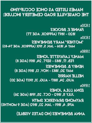 名单上的名字曾经占据了切斯维尔路墓地